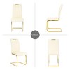 Lyngins Dining Room Side Chairs Set of 2/4/6,Upholstered Chairs with Faux Leather Padded Seat and Gold Metal Legs for Kitchen,Living Room - 4 of 4