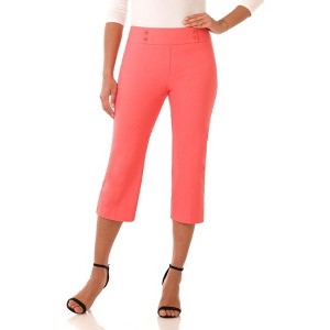 Rekucci Women's Ease into Comfort Capri with Button Detail - 1 of 4