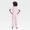 Girls' Short Sleeve Utility Jumpsuit - Cat & Jack™ Light Purple - 2 of 3