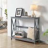 Yaheetech 2-Tier X-Design Console Table Sofa Side End Table for Living Room - 2 of 4