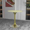 LeisureMod Verve 27" Round Dining Table - MDF Wood Top with Brushed Gold Pedestal Base Accent Side Table for Kitchen and Home - 2 of 4