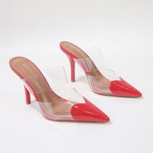 Berness Women's Canice Heart-Tipped Clear Mule Heels - 1 of 4