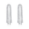 Guili Sophisticated White Gold Plated Cubic Zirconia Linear Waterfall Fringe Drop Earrings Ð Elegant, Dazzling Jewelry with a Chic, Glamorous Design - 2 of 3