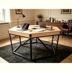JVNOXK 54” Hexagon Game & Dining Table, Convertible Table with