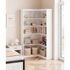 Garvee Corner Bookshelf 72.8in Farmhouse Bookcase Large Bookshelf - 4 of 4