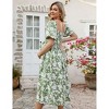 Women's Maternity Puff Sleeve Smocked Maxi Dress Pregnancy Comfortable Long Summer Dress - 2 of 4