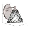 Toltec Lighting Capri 1 - Light Sconce in  Brushed Nickel with 7" Diamond Ice Art Glass Shade - 2 of 2