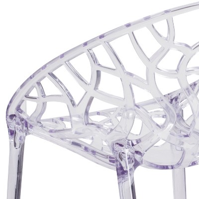 Elegant Transparent Cut-Out Design Stacking Accent Chair