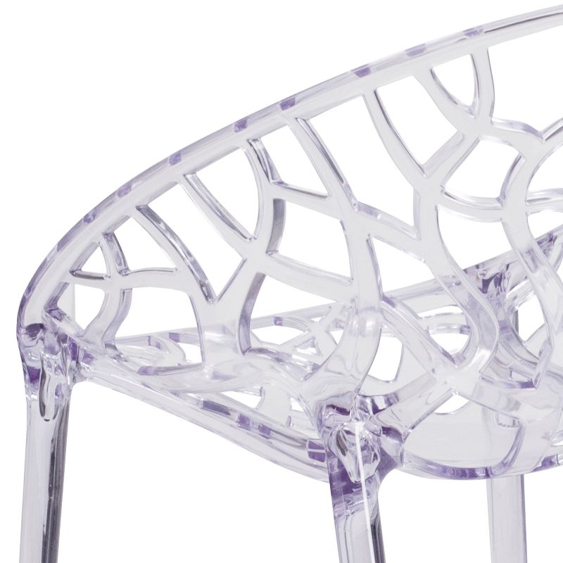 Emma and Oliver Transparent Artistic Oval Shaped Stacking Side Chair, 5 of 11