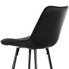 Elama 2 Piece Diamond Stitched Faux Leather Bar Chair in Black with Metal Legs - 4 of 4