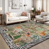 Nasitip Traditional Jungle Animals Pattern Area Rug Non-Slip Washable for Living Room，Bedroom，Entryway - 4 of 4