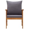 vidaXL Solid Acacia Wood Patio Chairs with Dark Gray Cushions, Wooden Garden Seating for Outdoor Spaces, 2 pcs, Elegant Slatted Design - 3 of 4