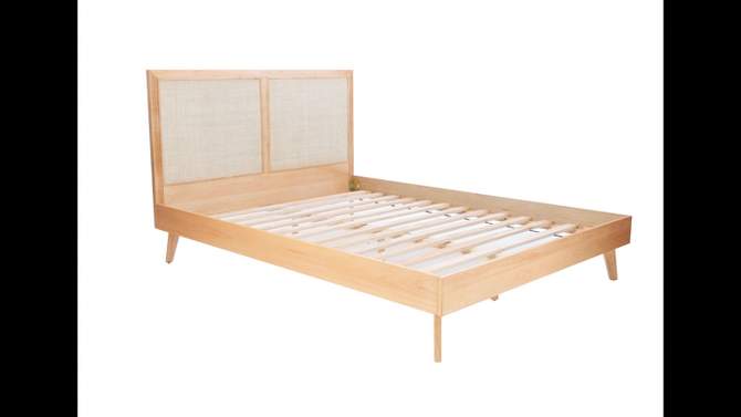 Queen Chancery Boho Queen Platform Bed in Natural Finish and Cane Headboard - Powell, 2 of 8, play video