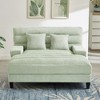 Whisen 57.1" Modern Chenille Chaise Lounge Sofa & Sofa Bed, Lounge Couch Chair with Adjustable Backrest - 3 of 4