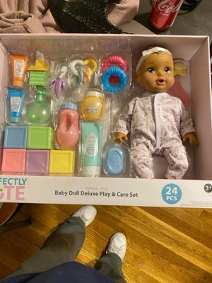 Perfectly Cute 24pc Baby Doll Deluxe Play And Care Set - Blonde Hair :  Target