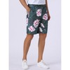 INSPIRE CHIC Men's Flat Front Button Down Zipper Business Floral Printed Shorts - 2 of 4