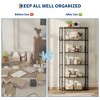 Bookshelf, 6-layer bookcase, industrial style corner storage shelf, freestanding, suitable for bedroom, home office, kitchen, living room - 3 of 4