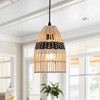 C Cattleya 1-Light Black and White Natural Rattan Pendant Light - 2 of 4
