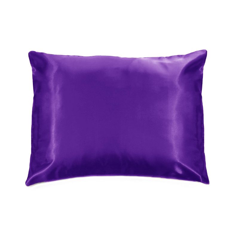 Morning Glamour Standard Satin Solid Pillowcase Purple Jewel, 1 of 5