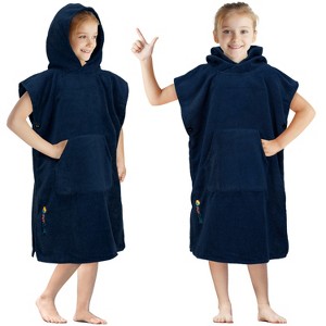 SUN CUBE Kids Changing Robe Surf Beach Towels, Quick Dry Wearable Towel Hood Pocket, Wetsuit Changing Cape for Toddler Boys Girls Teen 3-12 - 1 of 4
