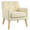 KTMBDW Accent Chair, Tufted Fabric Armchair with Wooden Legs, Mid-Century Modern Comfy Reading Chair for Bedroom, Living Room - 4 of 4