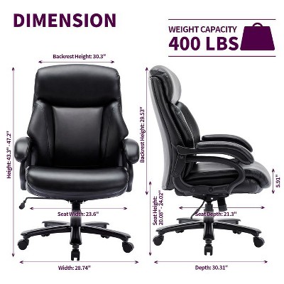 Black Leather High Back Executive Swivel Office Chair