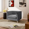 32 in. Wide Mid-Century Channel Tufted Velvet Accent Sofa Chair - Morden Fort - 3 of 4