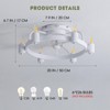 Ludomide Ceiling Fans with Lights, 20" Rustic Low Profile Ceiling Fan Light, Farmhouse Flush Mount Ceiling Fan with Light - White - 3 of 4