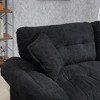 SeaCamel 84" Black Chenille Loveseat - Deep Seat Sofa with Memory Foam & 2 Throw Pillows for Living Room/Apartment/Office - 4 of 4