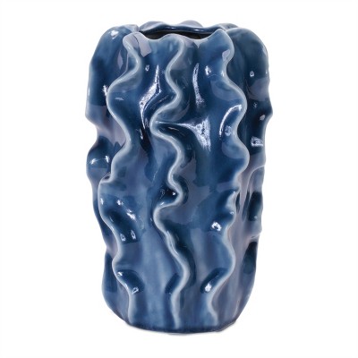Wavy Ribbed Ceramic Vase (Set of 2)