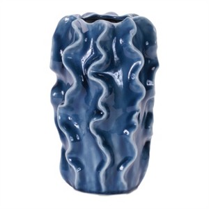 Wavy Ribbed Ceramic Vase (Set of 2) - 1 of 1