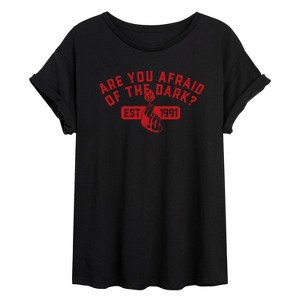 Women's - Are You Afraid of the Dark - Red Match Logo Oversized Graphic T-Shirt - 1 of 4