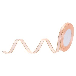 Unique Bargains Double Face Wide Satin Ribbon with Gold Edges for Wedding Bouquet - 1 of 4