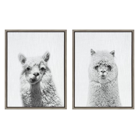 18" x 24" Sylvie Alpaca Portrait By Simon Te: Modern Framed Artwork - Kate & Laurel All Things Decor - image 1 of 4