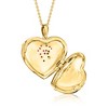 Ross-Simons 0.20 ct. t.w. Ruby Rose Heart Locket Necklace With Green Enamel in 18kt Gold Over Sterling Size 18 - 4 of 4