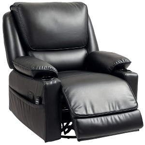 Recliner Massage Armchair with Heat, Oversized Swivel Rocker Recliner with Footrest, Remote Control and Side Pockets - 1 of 1