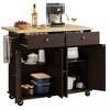 Celebalcony Rolling Kitchen Island Cart With Butcher Block Top – Portable Workstation With Storage Shelves, Locking Wheels - 2 of 3