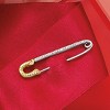 Ross-Simons 0.16 ct. t.w. Diamond Safety Pin in Sterling Silver and 14kt Yellow Gold - 4 of 4