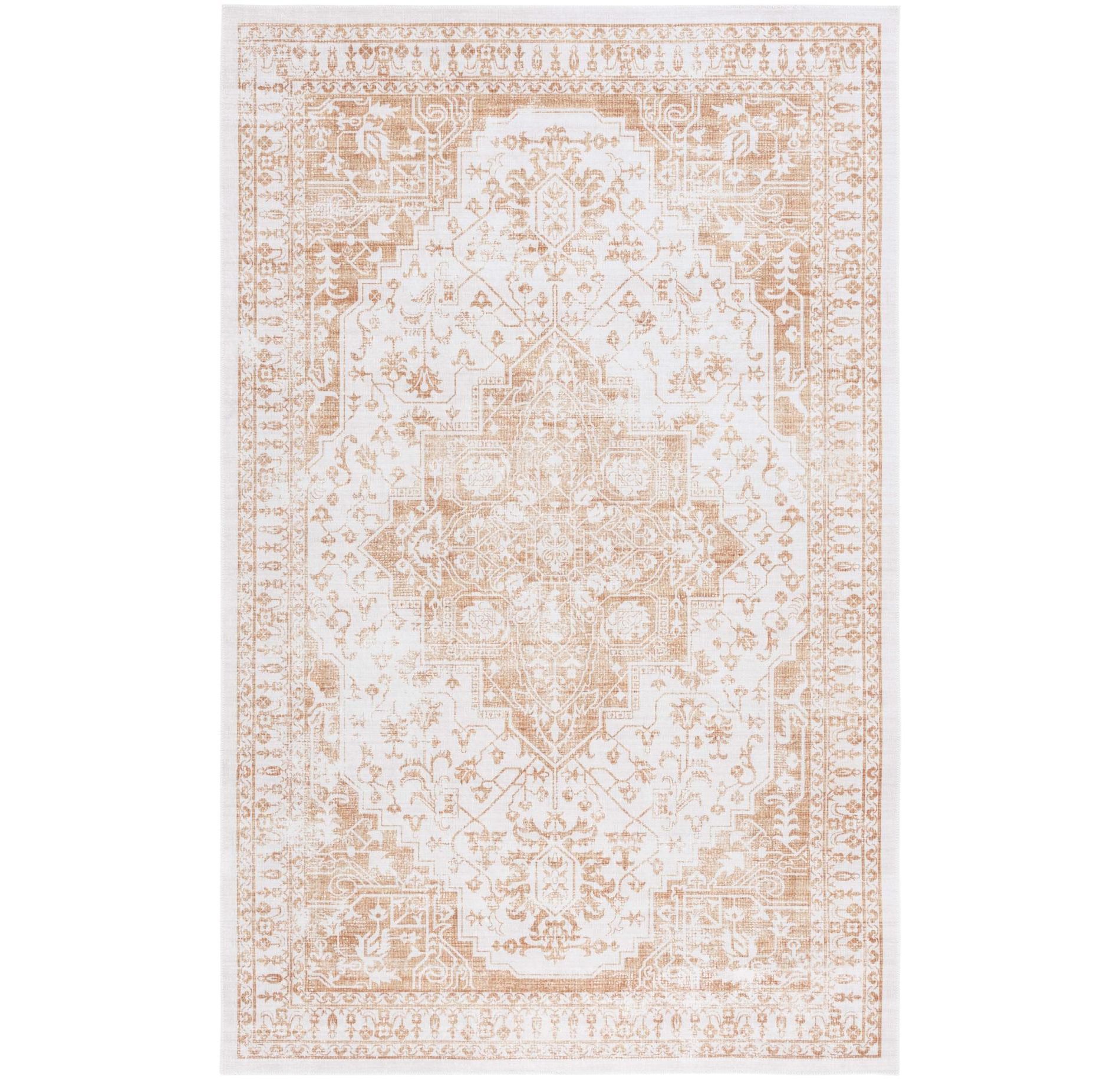 Martha Stewart Traditional MSRW127 Machine Washable Skid-Resistant Power Loomed Indoor Area Rug - Beige/Gold - 5'x7'