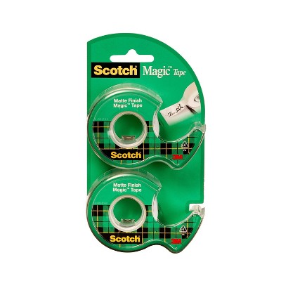 Scotch 2pk Magic Tape Matte Finish 3/4" x 600"