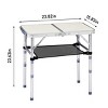 Syemin Folding Tables Outdoor Adjustable Camping Table, 2ft Portable Pinic Table, Foldable Lightweight Patio Side Table, White, 23.82"*15.83"*23.63" - 3 of 4