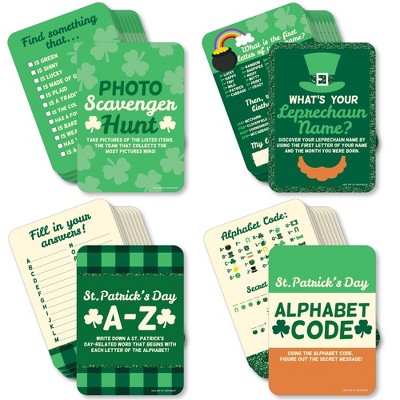 Big Dot of Happiness St. Patrick's Day - 4 Saint Patty's Day Party Games - 10 Cards Each - Gamerific Bundle