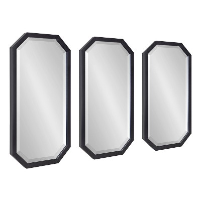 3pc Laverty Wall Mirror Set Black - Kate & Laurel All Things Decor