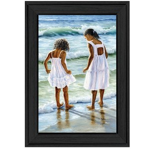 "Two Girls at the Beach" By Georgia Janisse, Ready to Hang Framed Print, Black Frame - 1 of 4