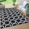 Large Geometic Outdoor Plastic Straw Rug Outdoor Carpet Patio Rug Reversible RV Camping Rug Outside Mat for Balcony Deck Picnic Beach - 3 of 4