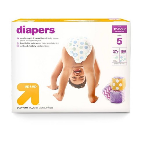 Diapers Economy Plus Pack Size 5 186ct Up Up Target