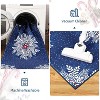 GustoWave Christmas Snowflake Washable Area Rug, for Living Room Bedroom Office Holiday Decor, Blue - 3 of 4