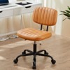 NicBex PU Leather Low Back Adjustable Height Office Desk Chairs with Wheels for Work Study Vanity - 2 of 4