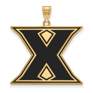 Black Bow Jewelry 14k Yellow Gold Plated Sterling Silver Xavier Musketeers NCAA Extra Large Pendant - 1 of 3