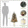 3FT Pre-Lit Artificial Christmas Tree,Tabletop Christmas Tree with Pine Cones - 2 of 4